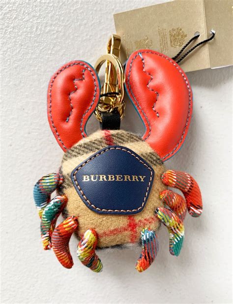 Burberry Paul The Crab Studded Bag Charm Stuffed Animal Key 